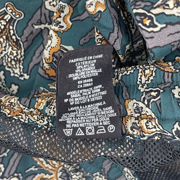 THEORY Trunk Shorts Extra Large Track Swim Sabal Palm Designer Luxury Mens Beach - Picture 16 of 16